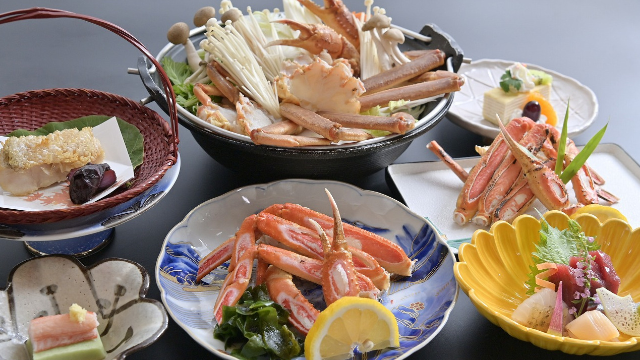 ＜朝食なし＞【冬】◇焼きがに付＆かにすき鍋会席◇ 〜かにすき 茹でがに 焼きがに かに雑炊〜