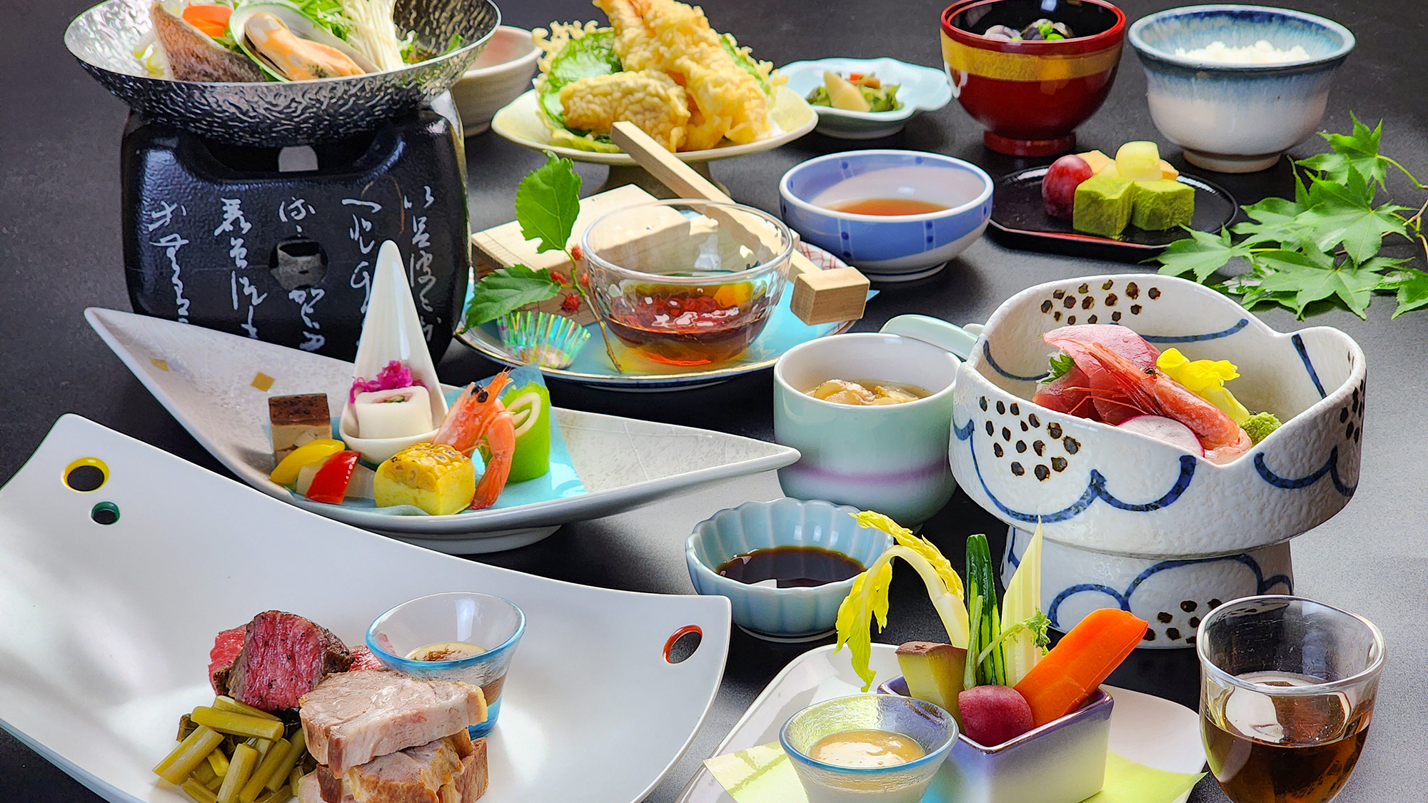 #風-kaze　夏のお料理一例 人気No1！美味しいものを少しずつ楽しむ会席