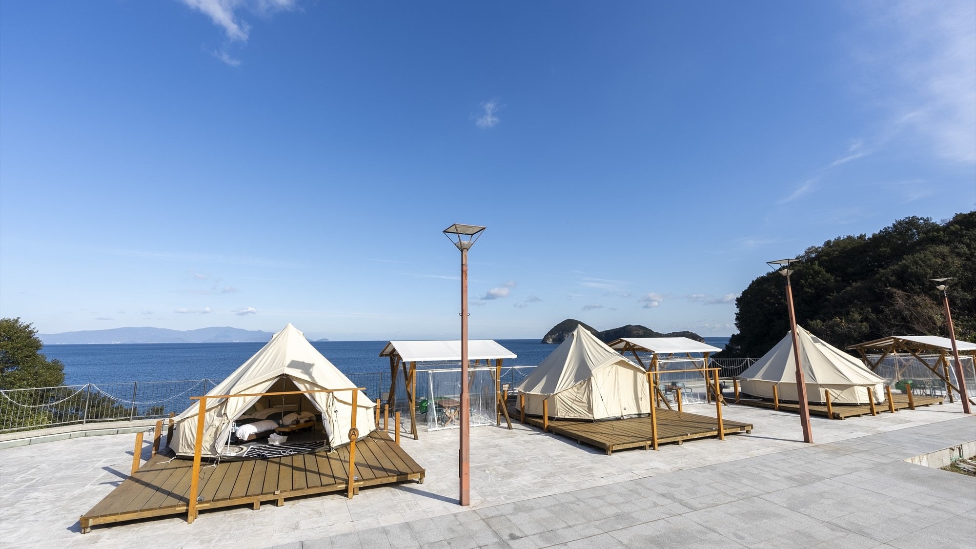 オーシャンテント◆1歩テントの外に出れば広がる海のパノラマビューをお楽しみください。