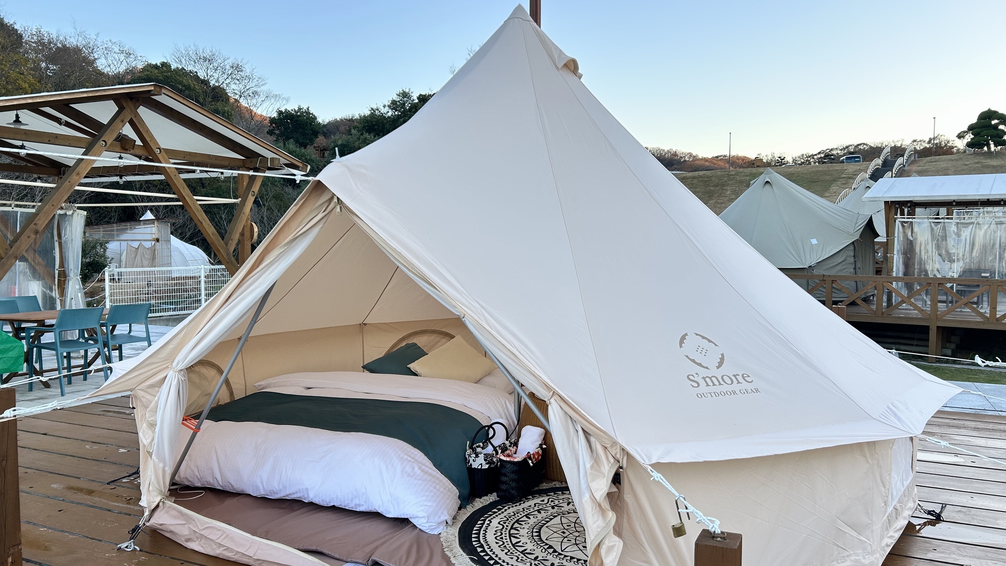 ◆オーシャンテント（ダブルベッド）　2025年12月新設！ダブルベッド1台のお部屋でお寛ぎください！