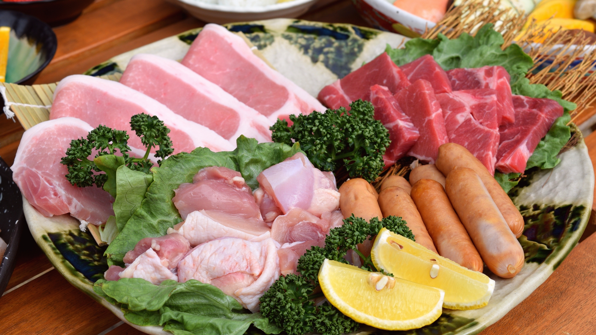 ◆オリーブ豚と地鶏のスタンダードBBQ　オリーブ豚と国産鶏などボリューム満点！