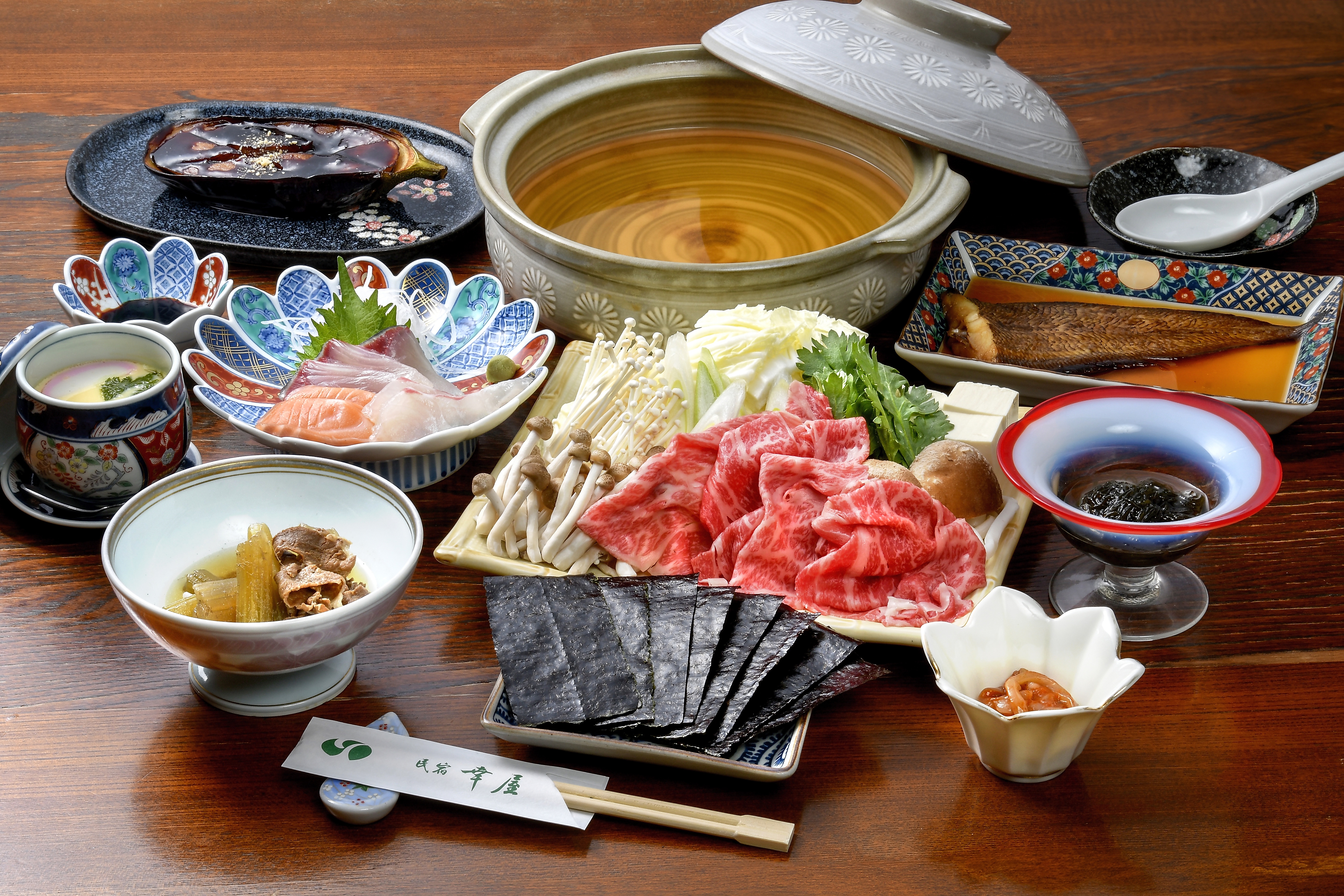 新海苔しゃぶしゃぶのコース　【一例】