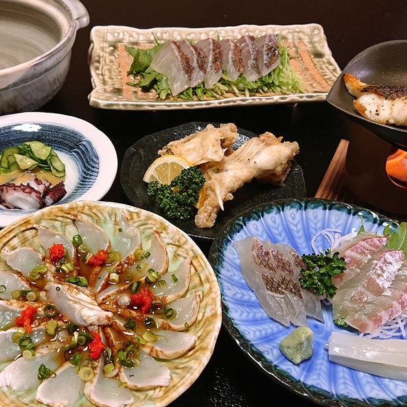 【特典：水島渡船往復割引チケット付】夏季限定！水島へGO！敦賀ふぐ・敦賀真鯛「夏の地産地消コース」