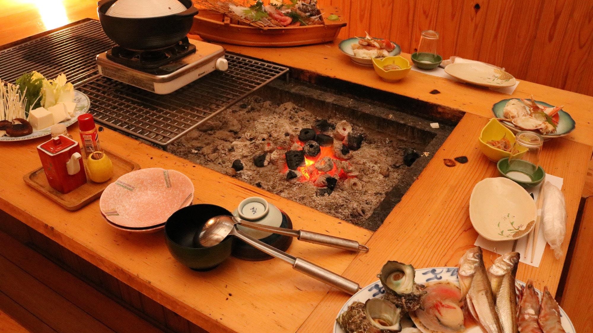 【楽天限定】×【中蟹】漁師亭主が選定 ”0.8キロ級” の中蟹｜囲炉裏かにコース 1.5杯