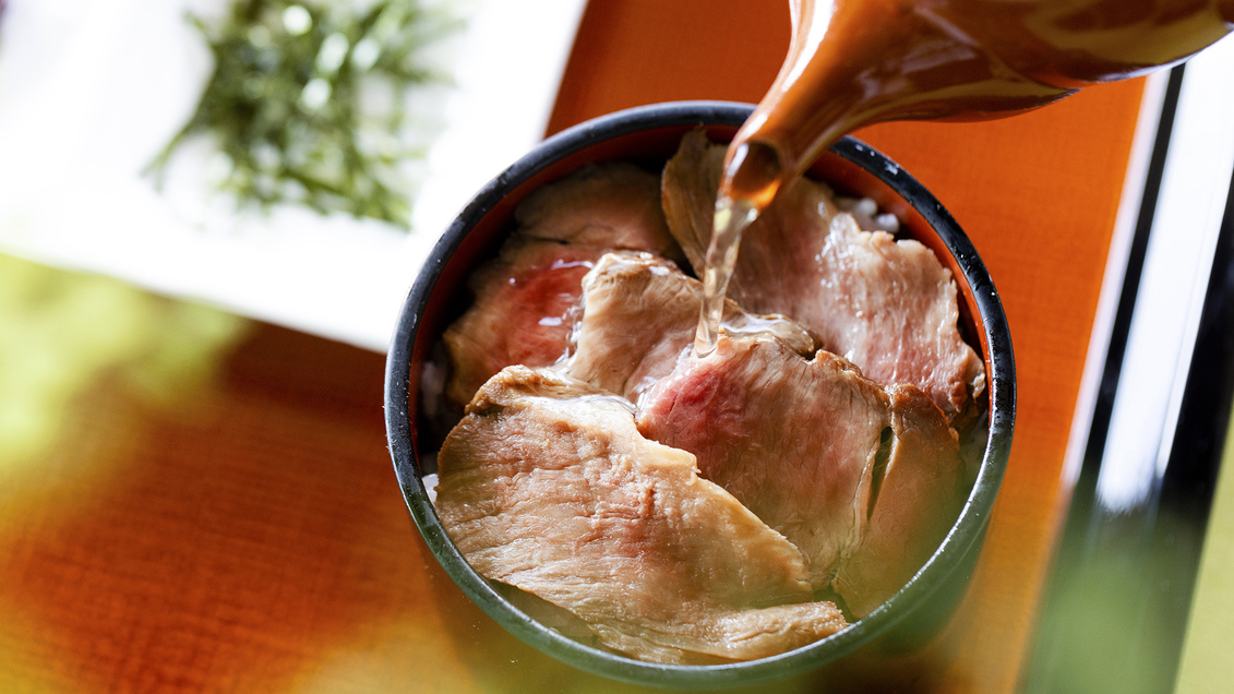 ■常陸牛ひつまぶし朝食■上質な脂が口いっぱいに広がる〜！シメはさっぱり出汁茶漬けで♪