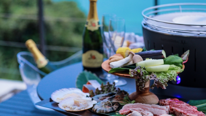 【夕・朝付】夏季限定！お部屋のテラスでBBQ＆レストラン朝食付プラン