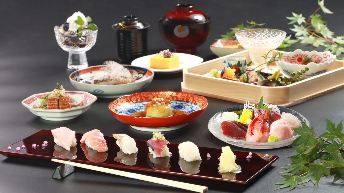 ◆キトキトな魚介類を握り寿司で味わう〜【ちょっと贅沢にグレードアップ握り寿司会席プラン】