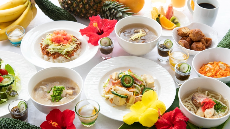 【朝食ビュッフェ】沖縄ならではのお料理も豊富！彩り豊かなメニューで元気な1日をスタート！