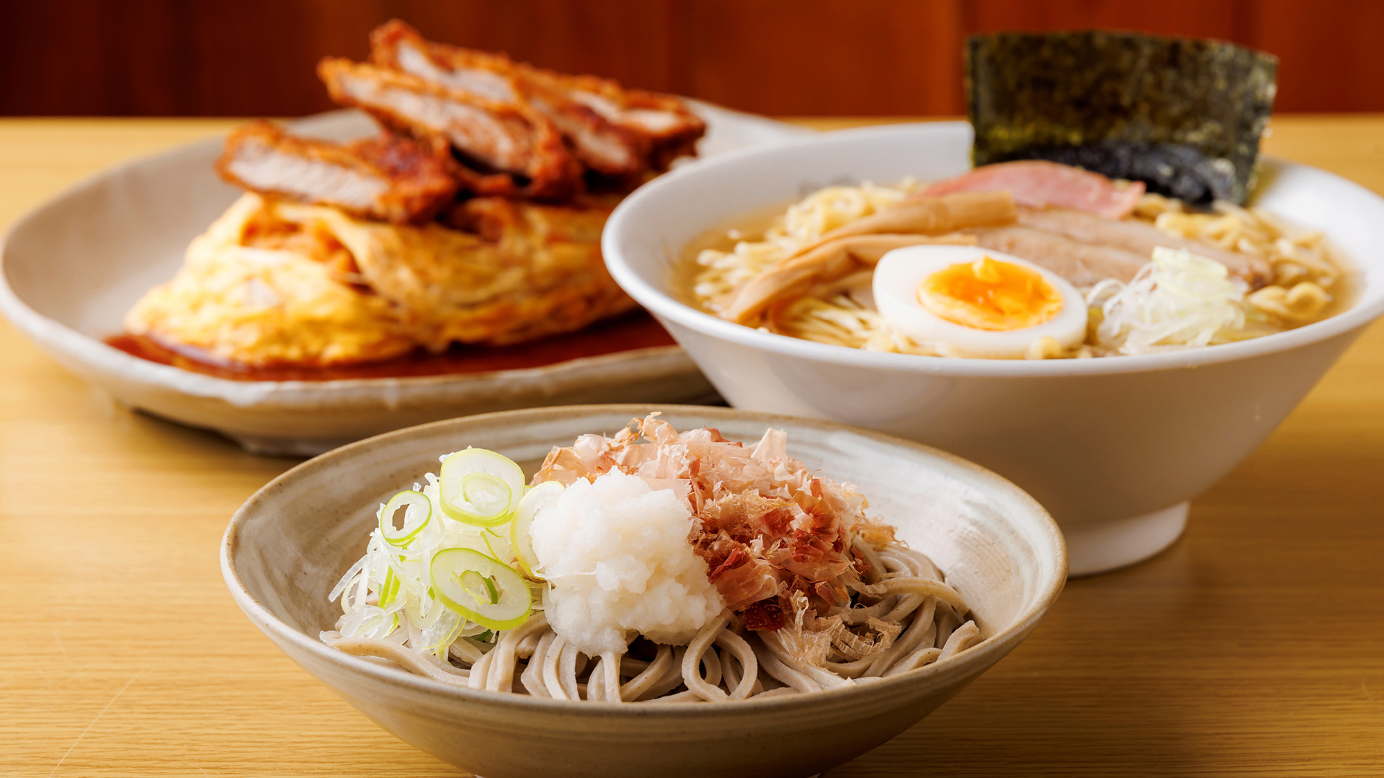 越前市ご当地３大グルメ＜越前おろしそば・たけふ駅前中華そば・ボルガライス＞（福井県全域）