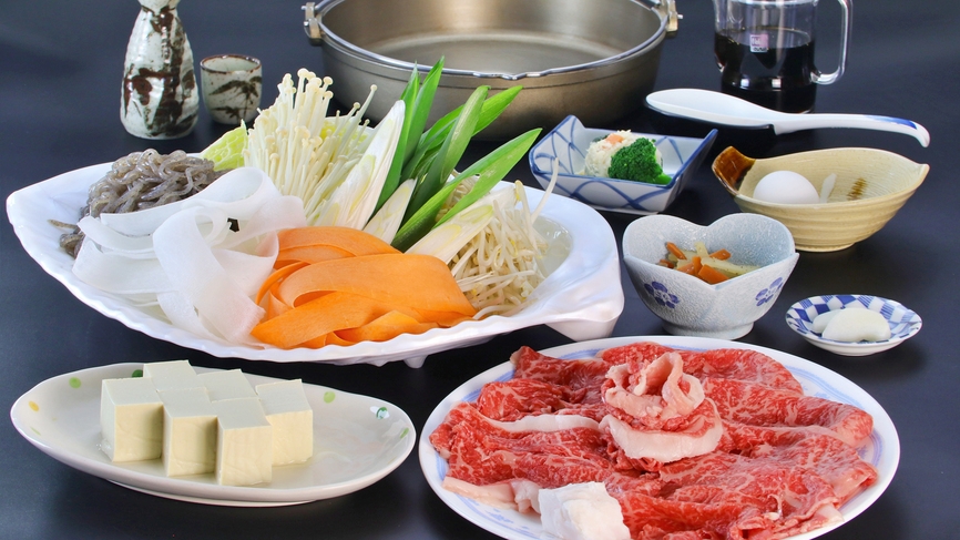 ≪格安★お得≫【やわらか〜い♪但馬牛すき焼鍋】地元食材を堪能☆特別価格！