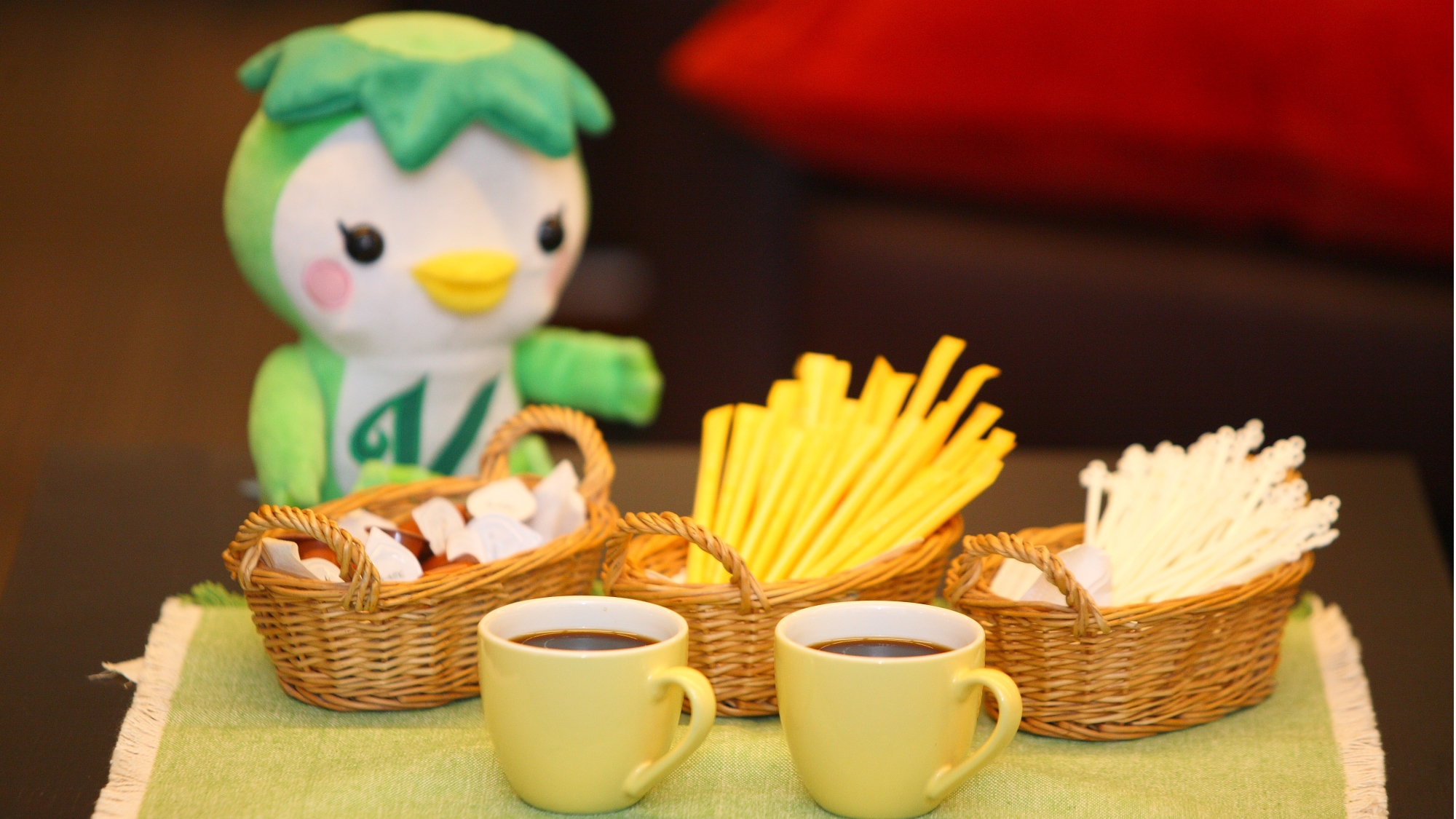 お客様にご好評いただいている、ウェルカムコーヒー。