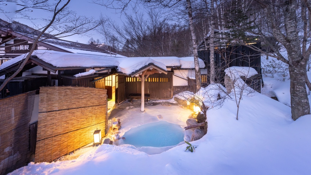 【信州牛堪能プラン】信州牛3倍＋信州豚の贅沢会席！白樺林に囲まれた名湯｜無料貸切露天風呂
