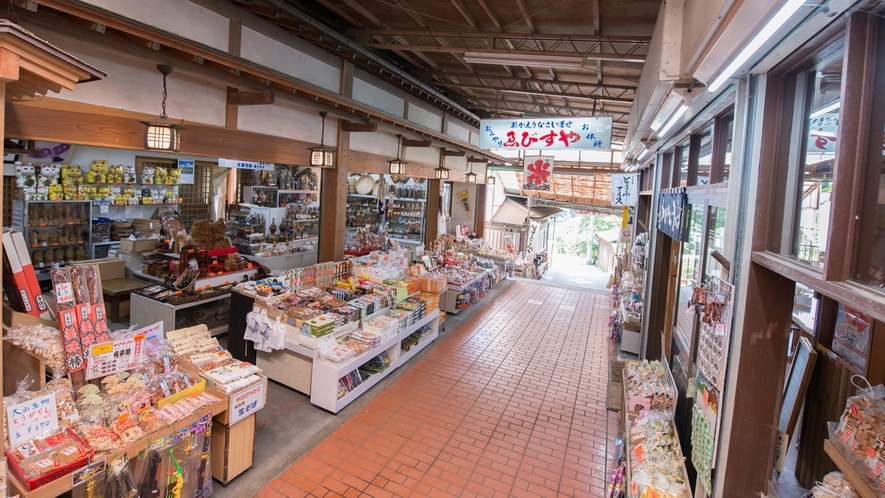 *こま参道/懐かしい昭和の風情漂うお店が、細い傾斜階段の参道に軒を連ねます。