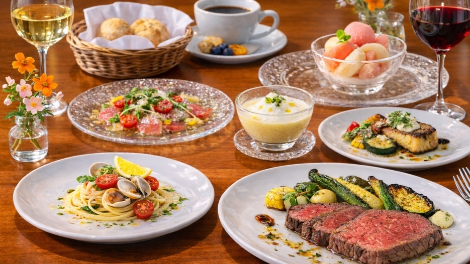 【夏限定テロワール｜2食付】八ヶ岳の夏を味わう特別な夜｜夏野菜と甲州牛A5ランク
