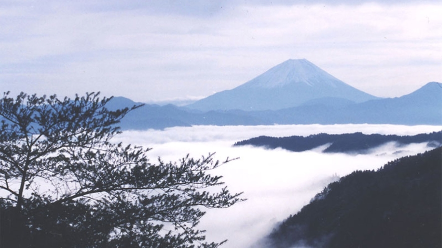 *冬の富士山／晴れた日には宿へ向う途中に見れるかもしれません。