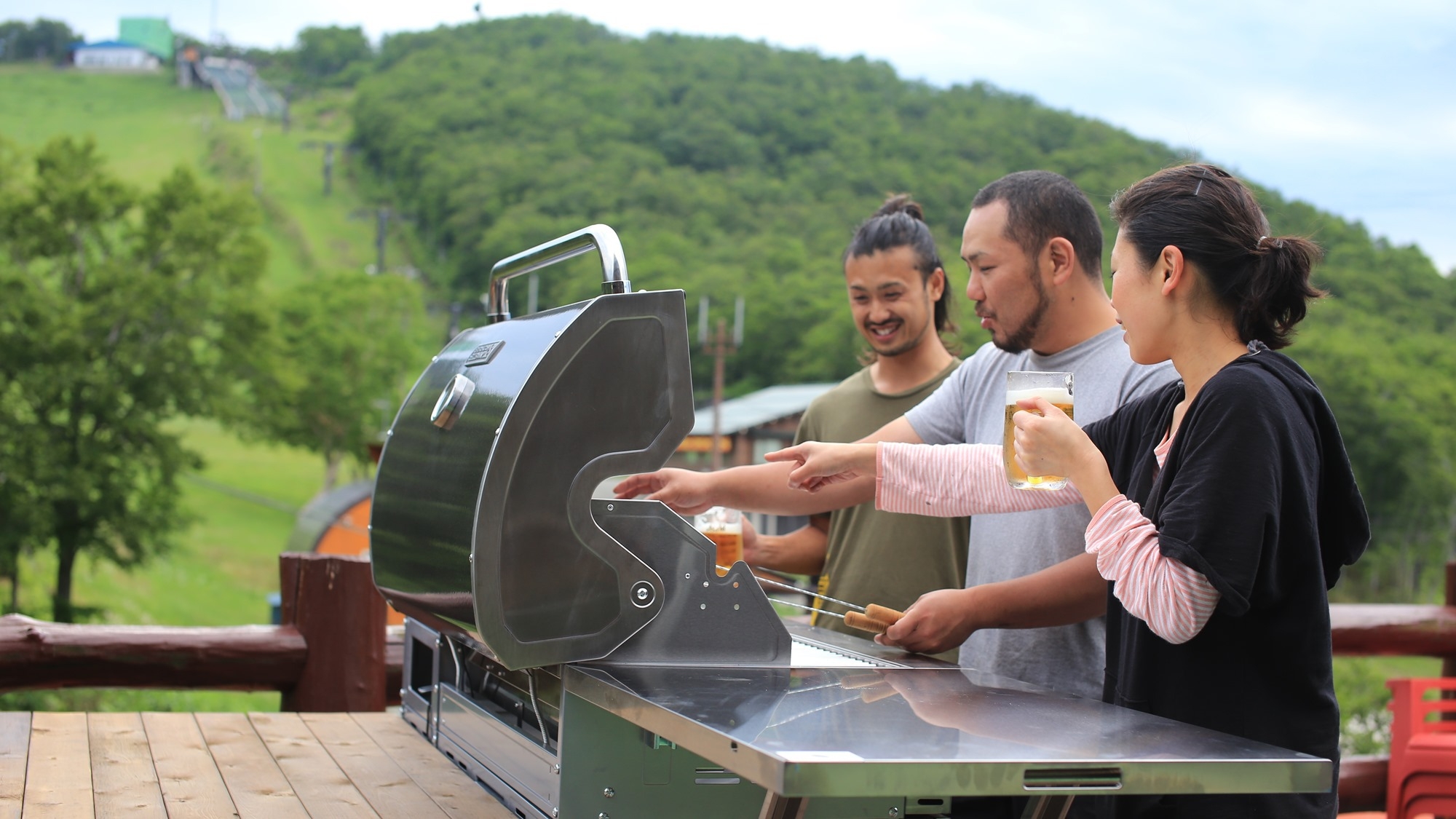 【アメリカングリルBBQ・Dプラン】ホタテも楽しむ贅沢BBQ★ひんやりアイス付