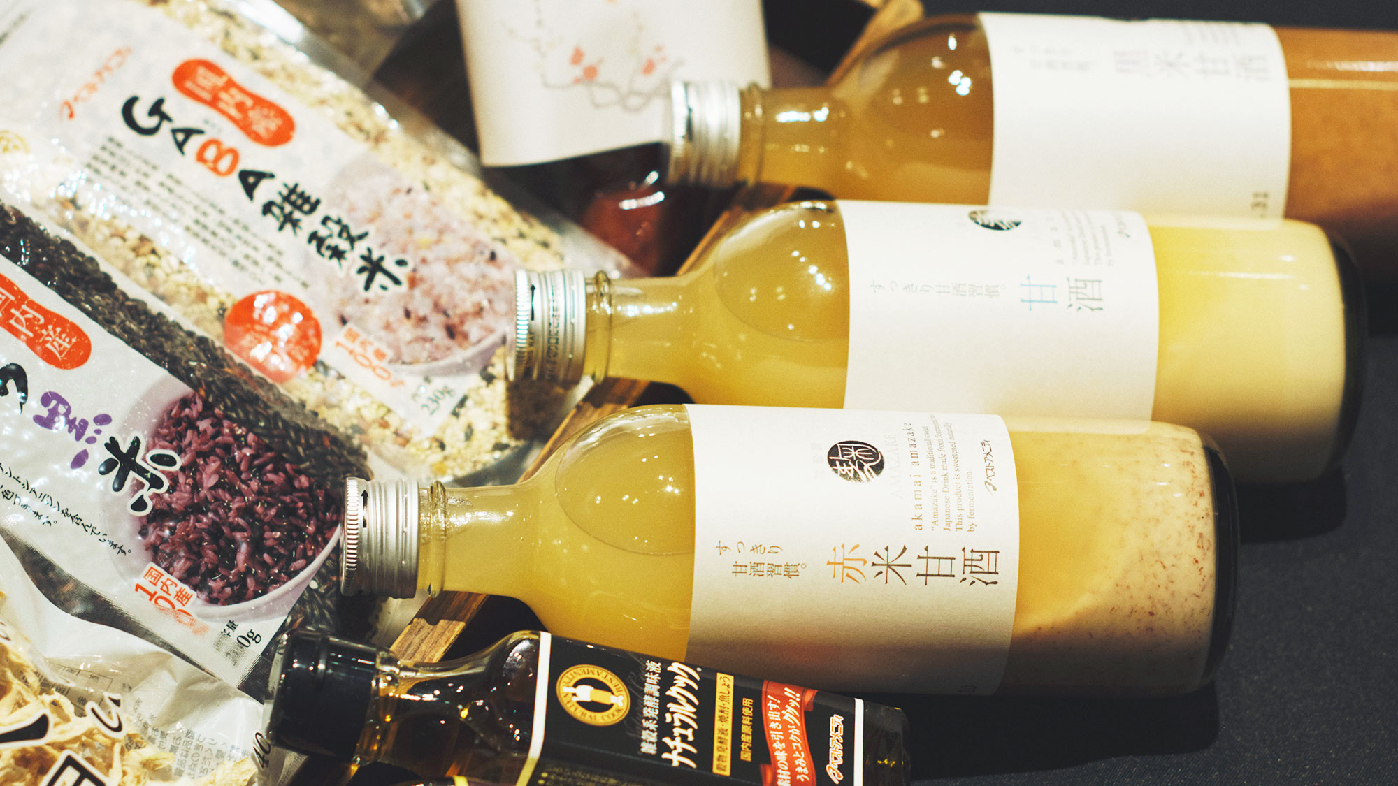 【売店】砂糖不使用・国内産原料のみで作った甘酒は、お子さんや妊婦さんも安心してお飲みいただけます。