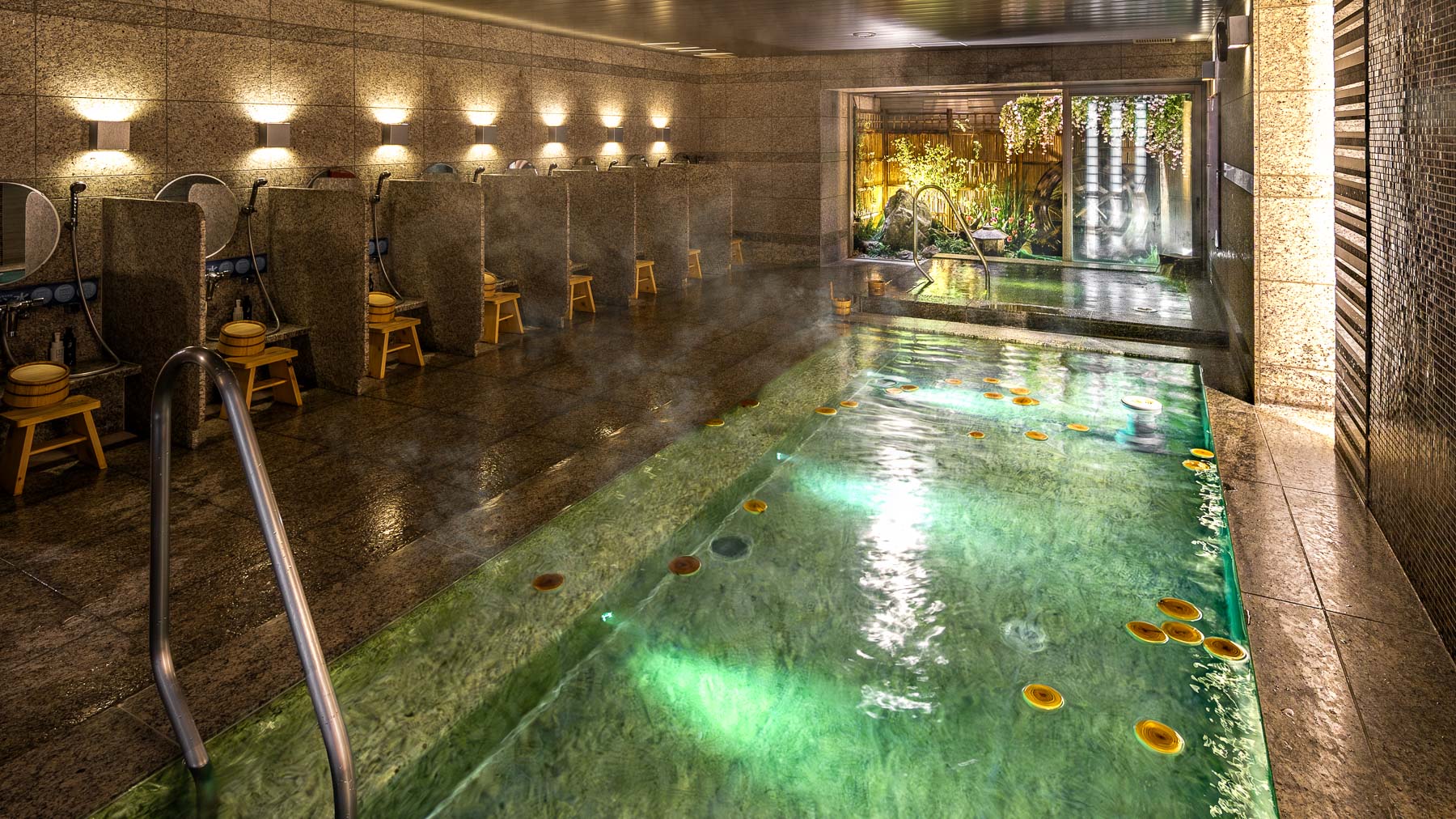 営業時間15：00～翌10：00「八重桜の湯」 男女別で時間を気にせずお楽しみいただけます