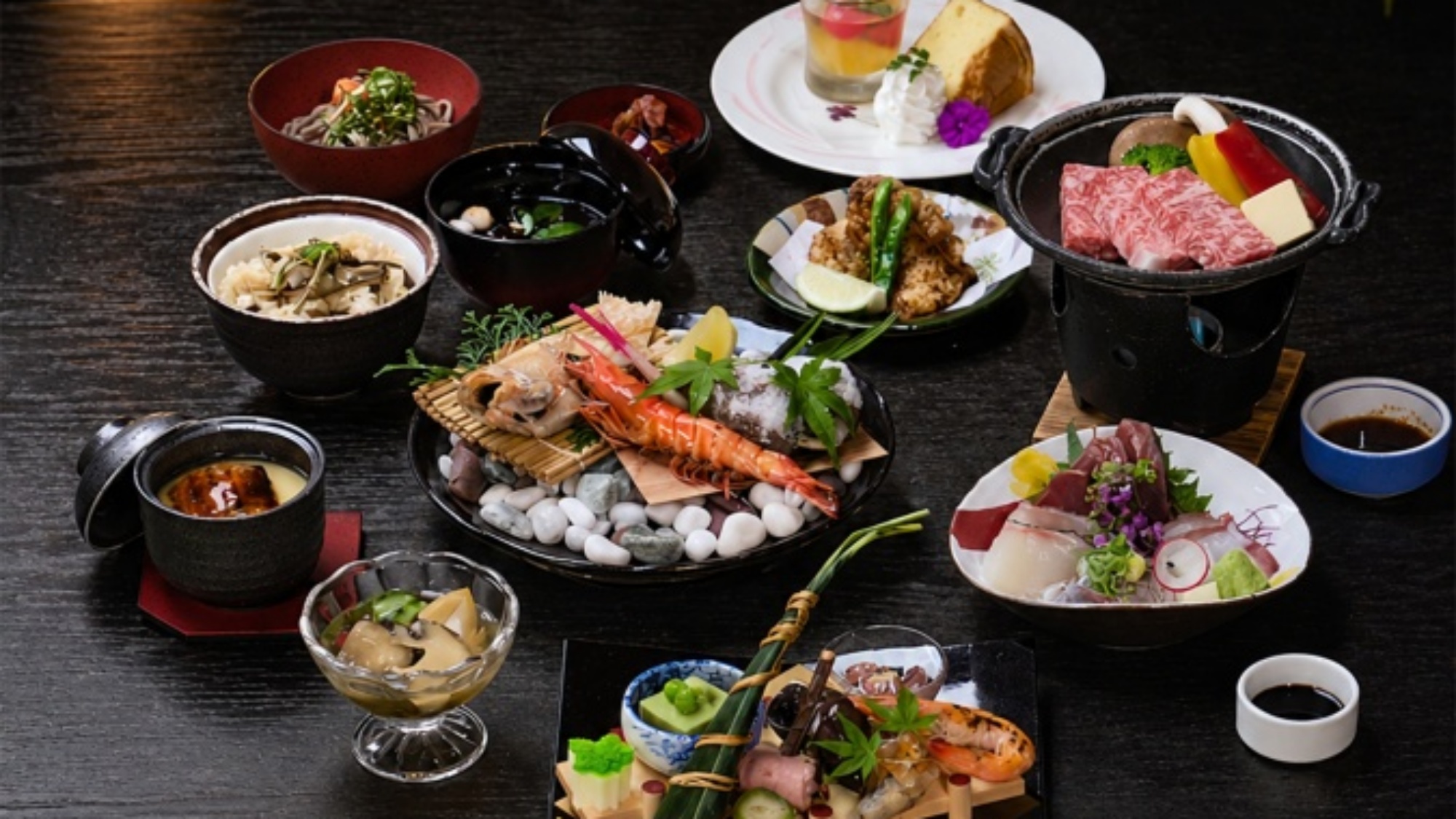 【プレミアム会席】5・6月の特別会席。特別な日のご滞在には全11品のお料理でお出迎えいたします。