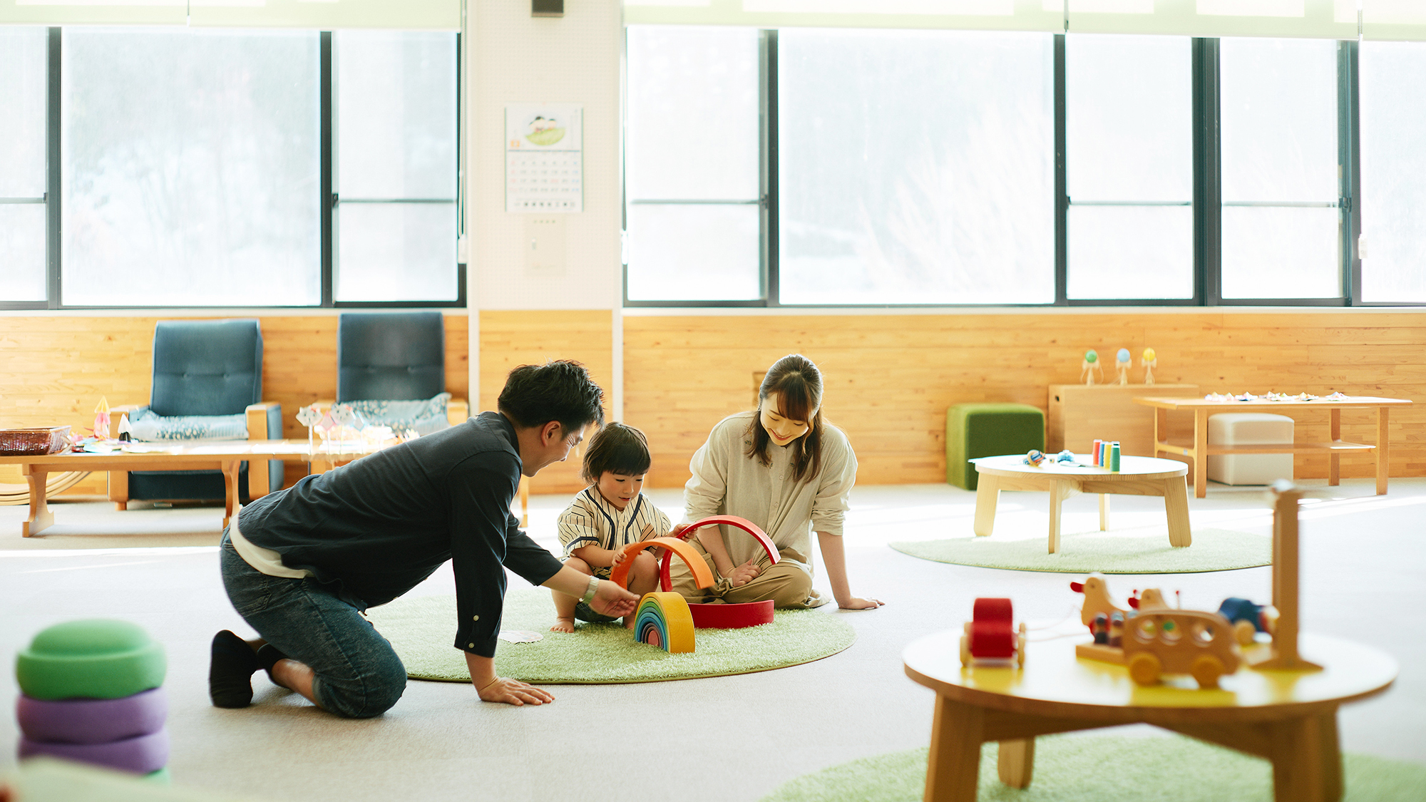 【キッズキャラバン】お子様も楽しく過ごせる。木で出来た遊具で自然と触れ合える※土日祝10～15時のみ