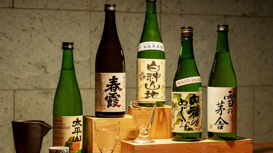 【地酒】お好みの味わいで、秋田の美酒美食をお楽しみいただけます。