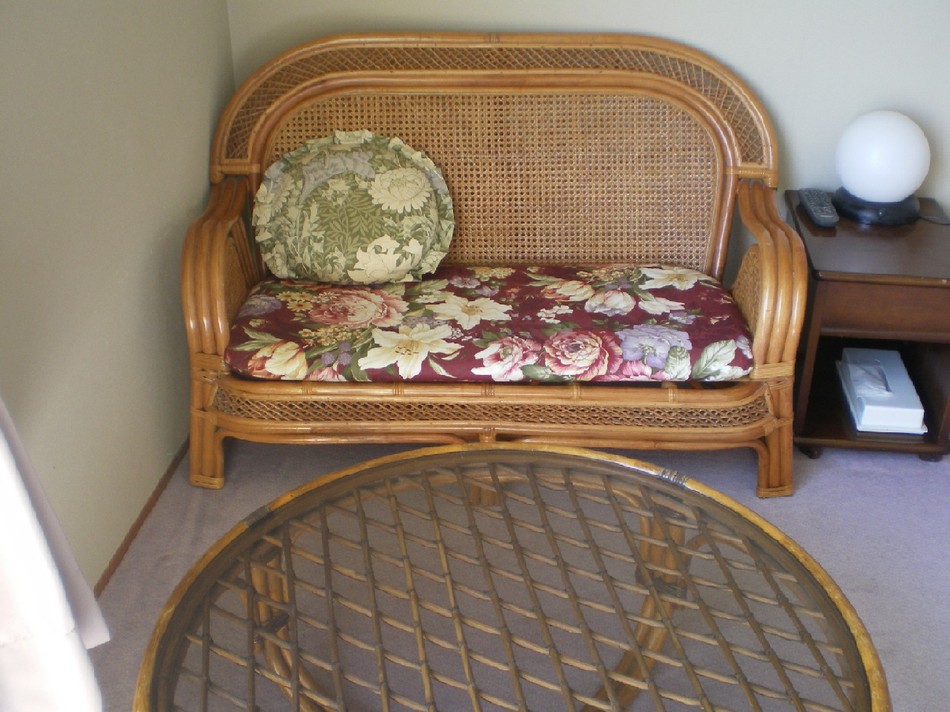 Table and relaxing sofa