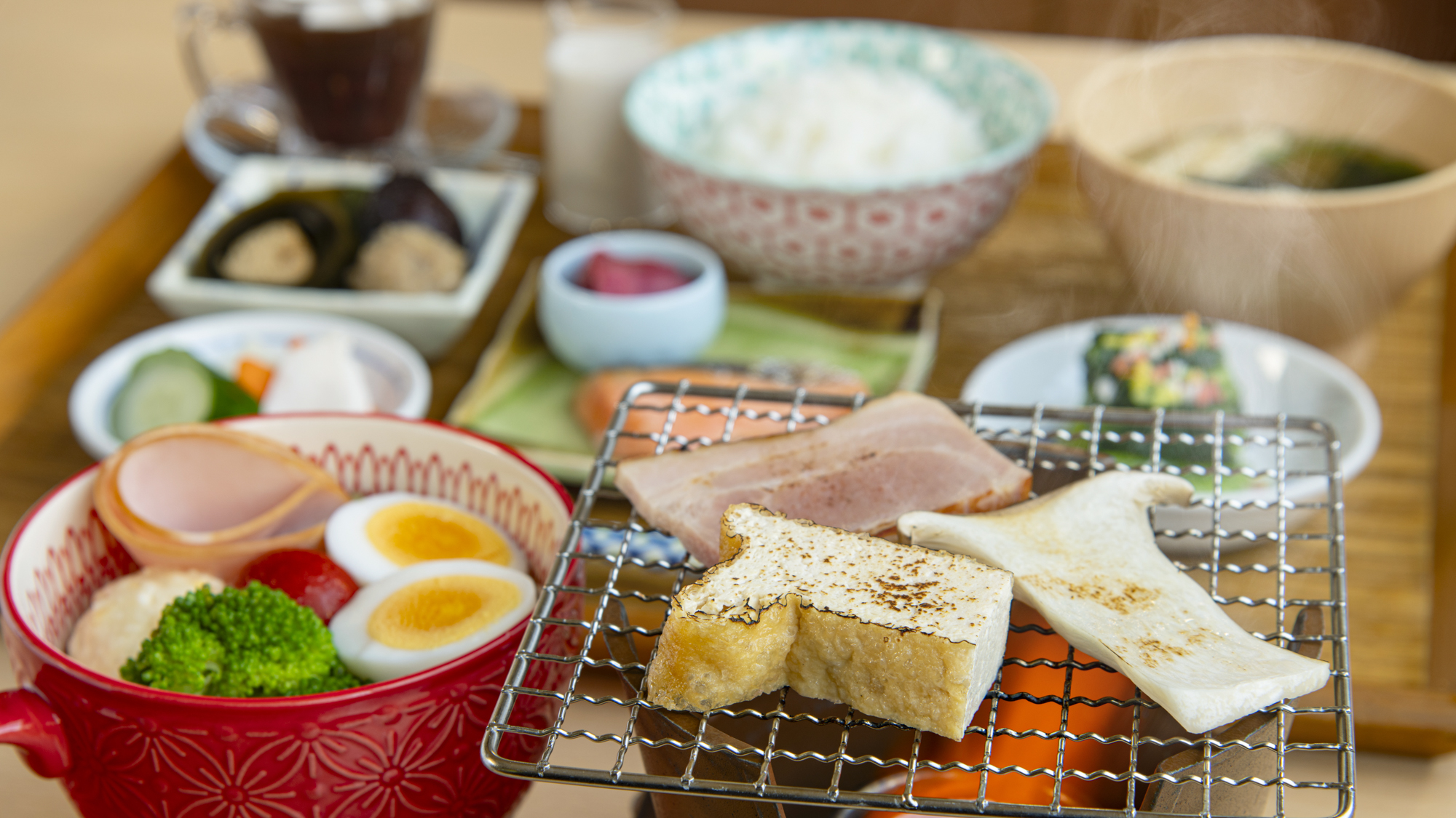 *【朝食一例】毎日食べても飽きない地元食材を使った体に優しい朝ごはん