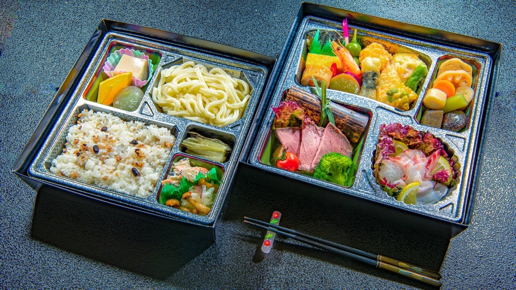 ◆一泊二食付◆御部屋食の新スタイル◆御夕食は部屋でお弁当「へや弁」◆オールインクルーシブ★露天風呂付