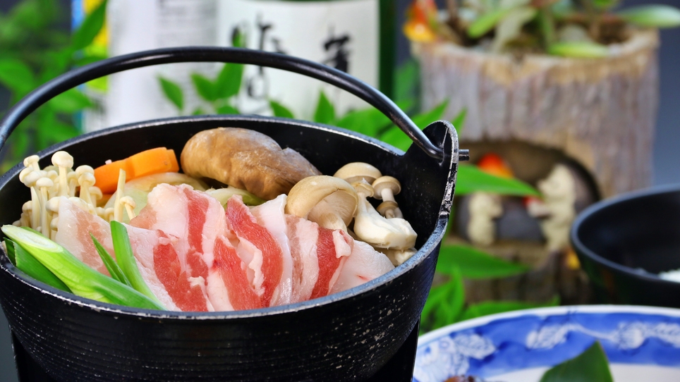 ＜猪鍋×里山料理★秘伝のみそ仕立て＞祖谷の大自然を堪能！朝・夕付【♯徳島あるでないで】