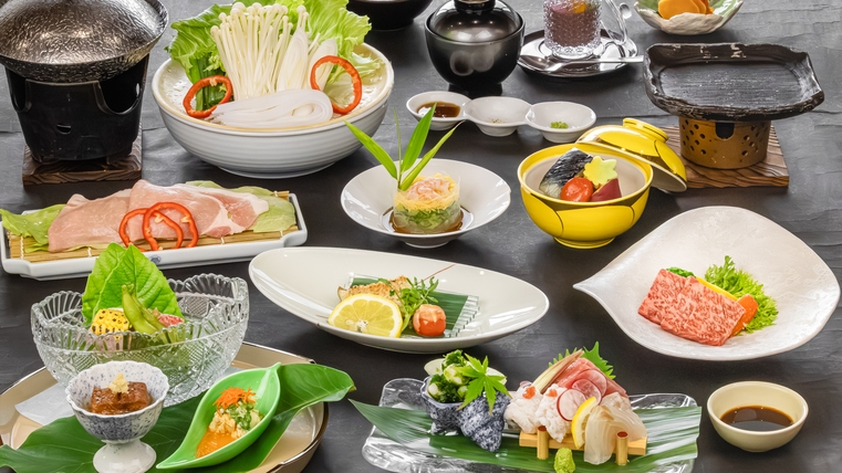 【お土産付き】湯河原の太陽と潮風を浴びたみかんジュースをプレゼント〜お食事はA5ランク国産牛付献立〜