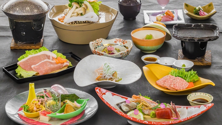 【基本プラン】ご夕食はA5ランク国産牛を用いた料理を含む自慢の料理と美人の湯を愉しむプラン