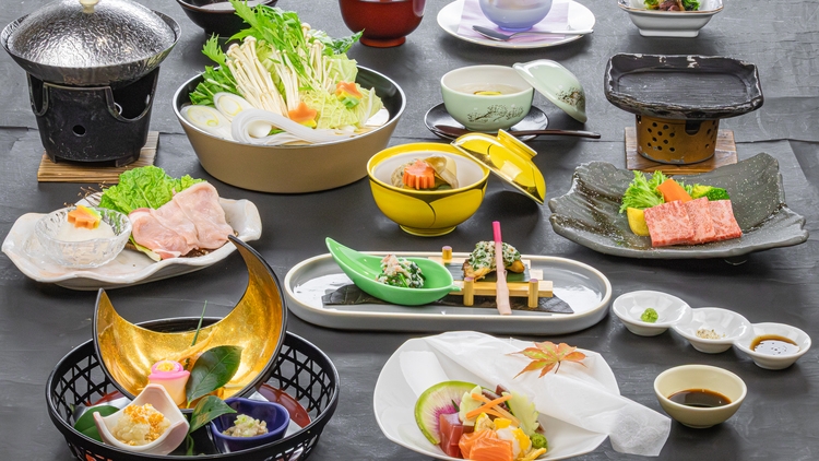  【基本プラン】A5ランク国産牛と色彩豊かな自慢の料理、心温まるおもてなしを♪