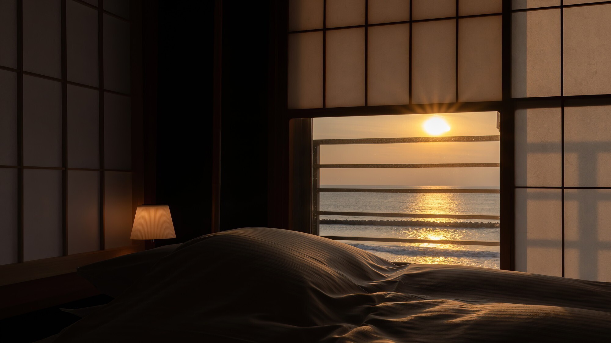 朝日を見ながら目覚める贅沢な時間｜【和ベッド部屋】2名様