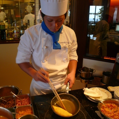 [用餐溫暖的Ryu Manna]由廚師製作的熱煎蛋捲早餐很受歡迎♪