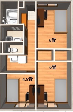 Aerial view of the guest room