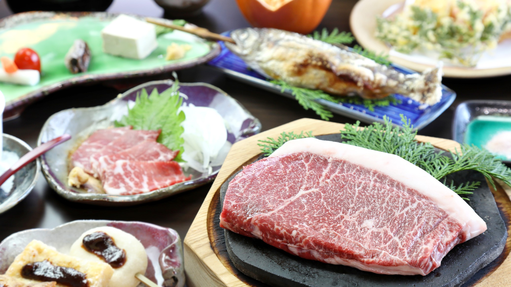 客室専用お風呂でゆったり★心も体も大自然阿蘇に浸ろう【赤牛の石焼ステーキ御膳プラン】