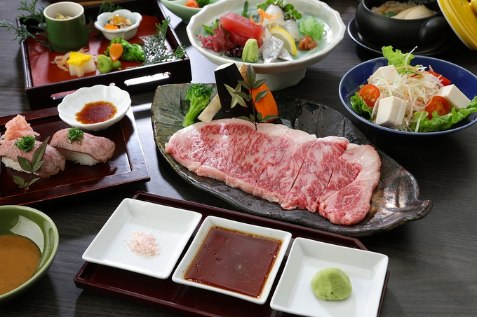 【和歌山ブランド牛】〜熊野牛ロースと有田の山海の味覚を堪能〜 ステーキ陶板焼きプラン♪♪