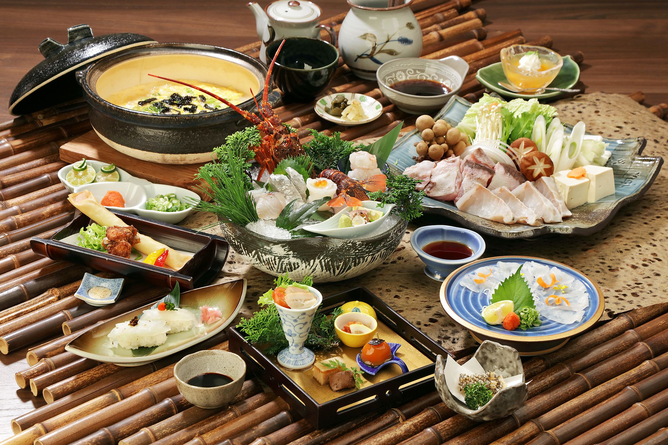 伊勢海老海鮮盛り＆クエ鍋コース