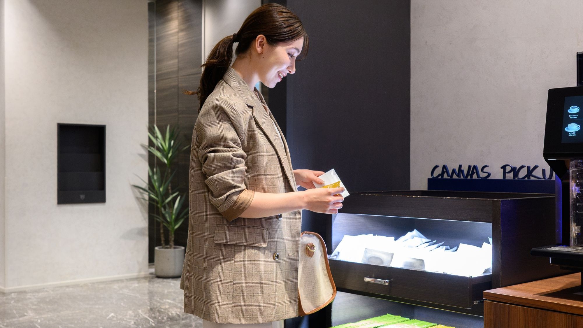 アメニティはフロント前の「CANVAS PICKUP」で必要なものだけをお選びいただけます。