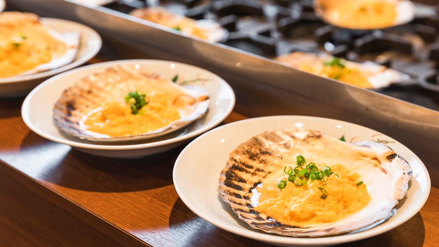 【ご朝食一例】「ほたての貝焼き味噌」自然な甘味とホタテの旨味が癖になる青森県の郷土料理。