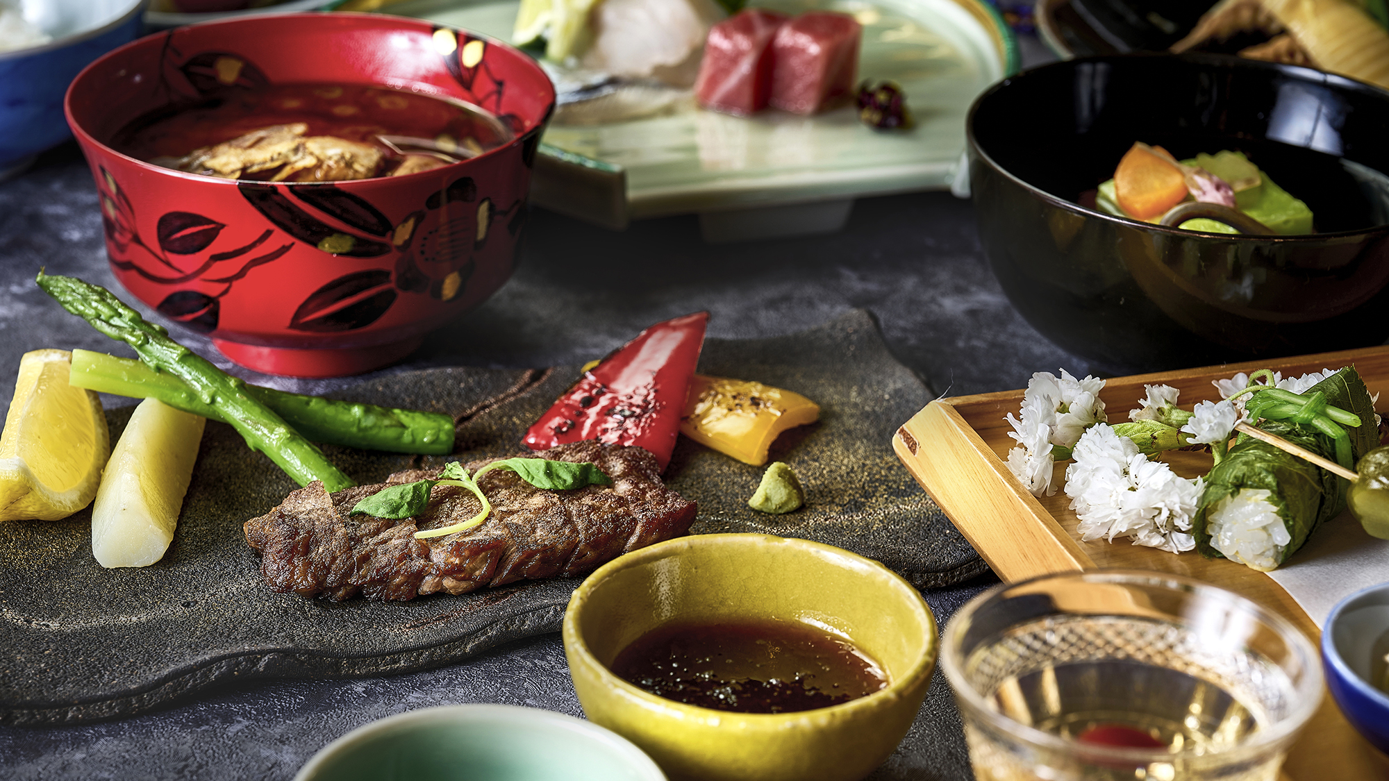 【ご夕食一例】愛媛の味覚「伊予牛」ステーキの会席もございます。