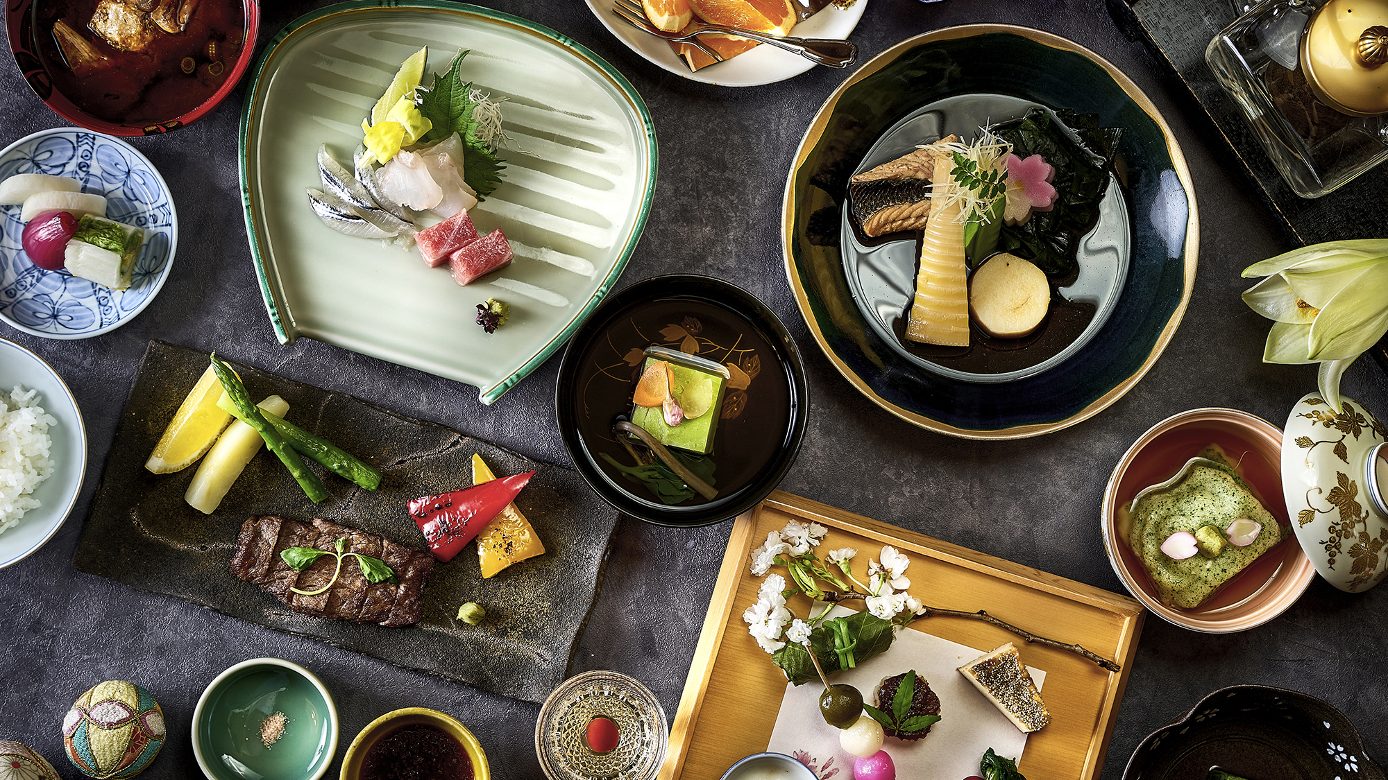 【ご夕食一例】愛媛の味覚「伊予牛」ステーキの会席もございます。