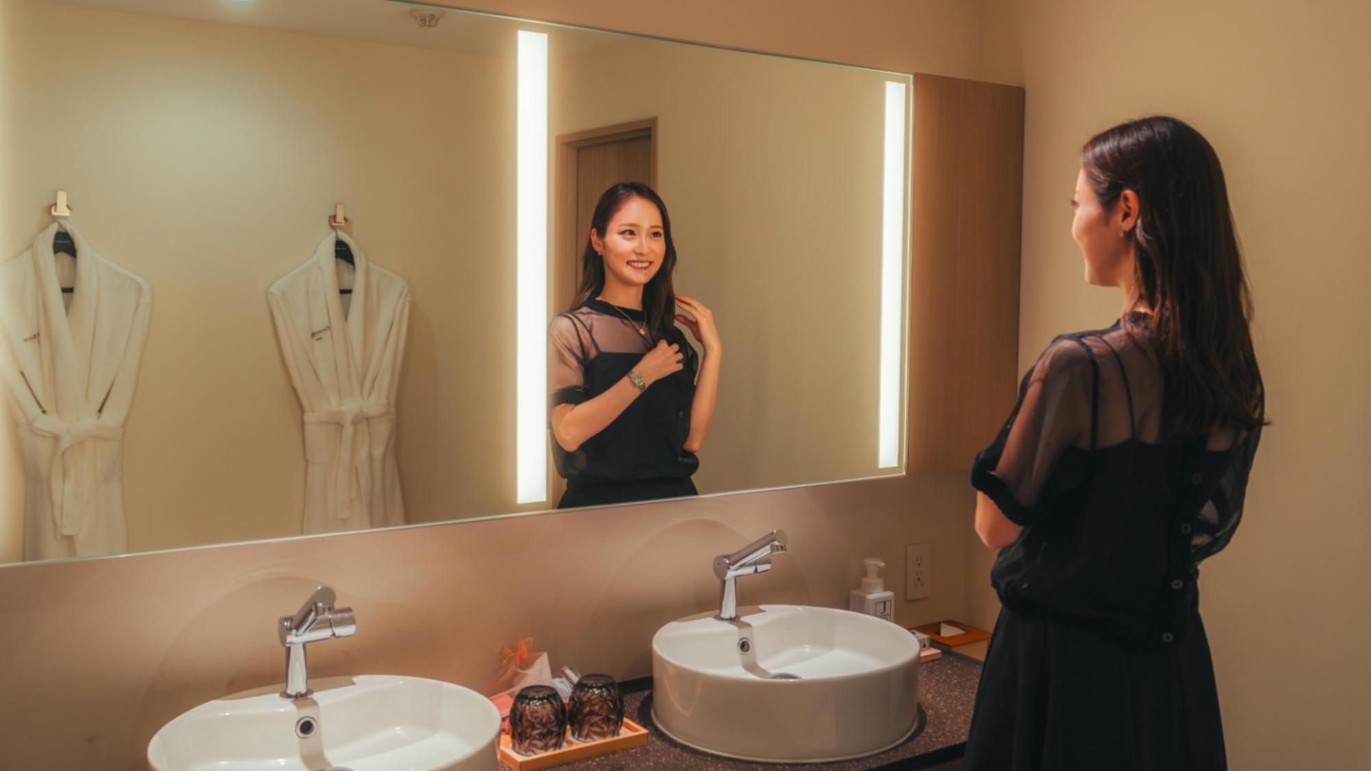 【露天風呂付きツイン】女性同士のご利用でも使い勝手の良い全室ツーベーシン。