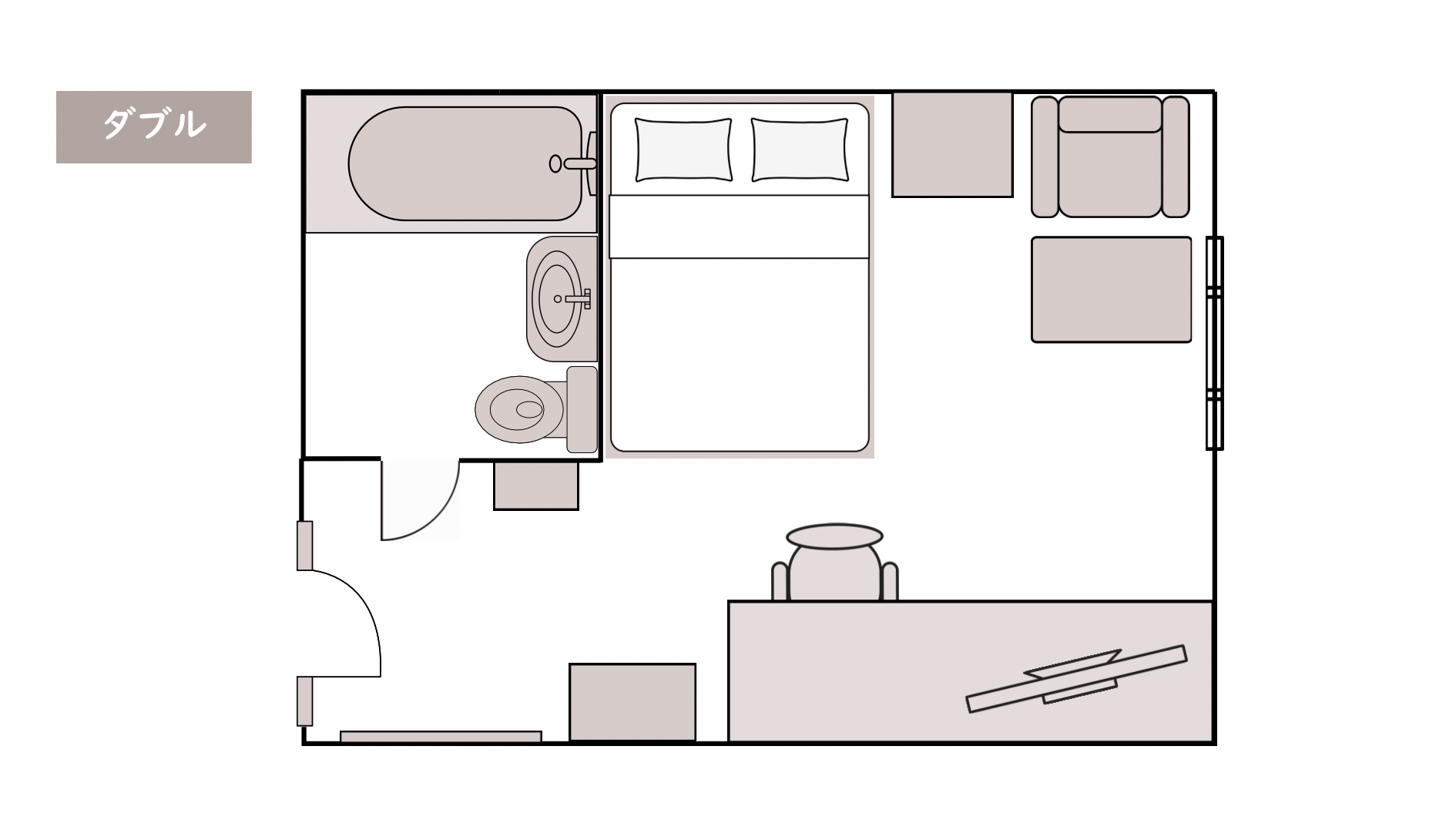 コンフォートダブルルーム（平面図）