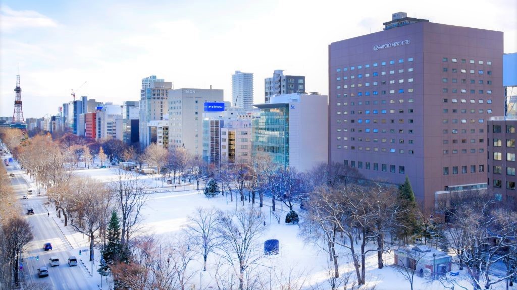 札幌ビューホテル大通公園冬の外観