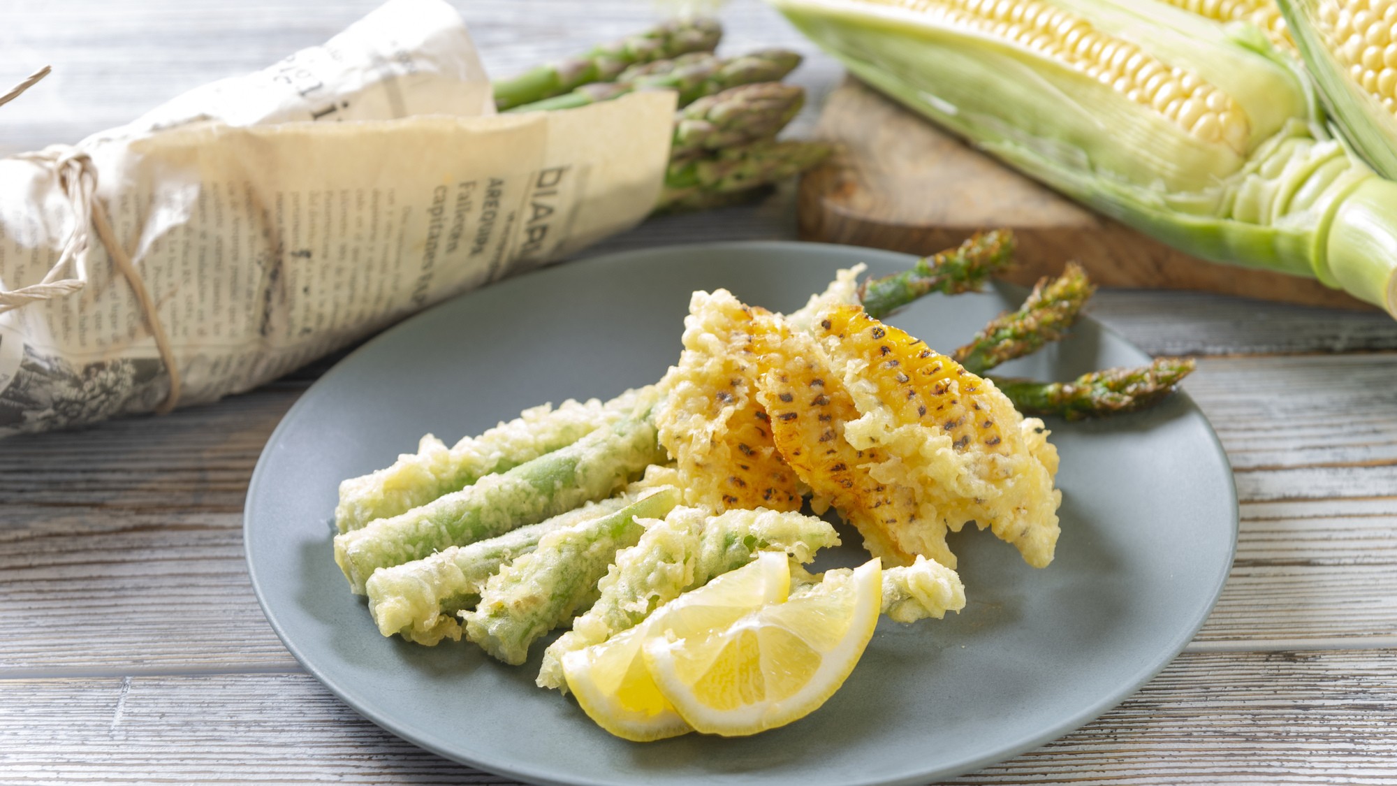 2025年夏の朝食メニュー♪～アスパラのフリット/コーンのフリット～