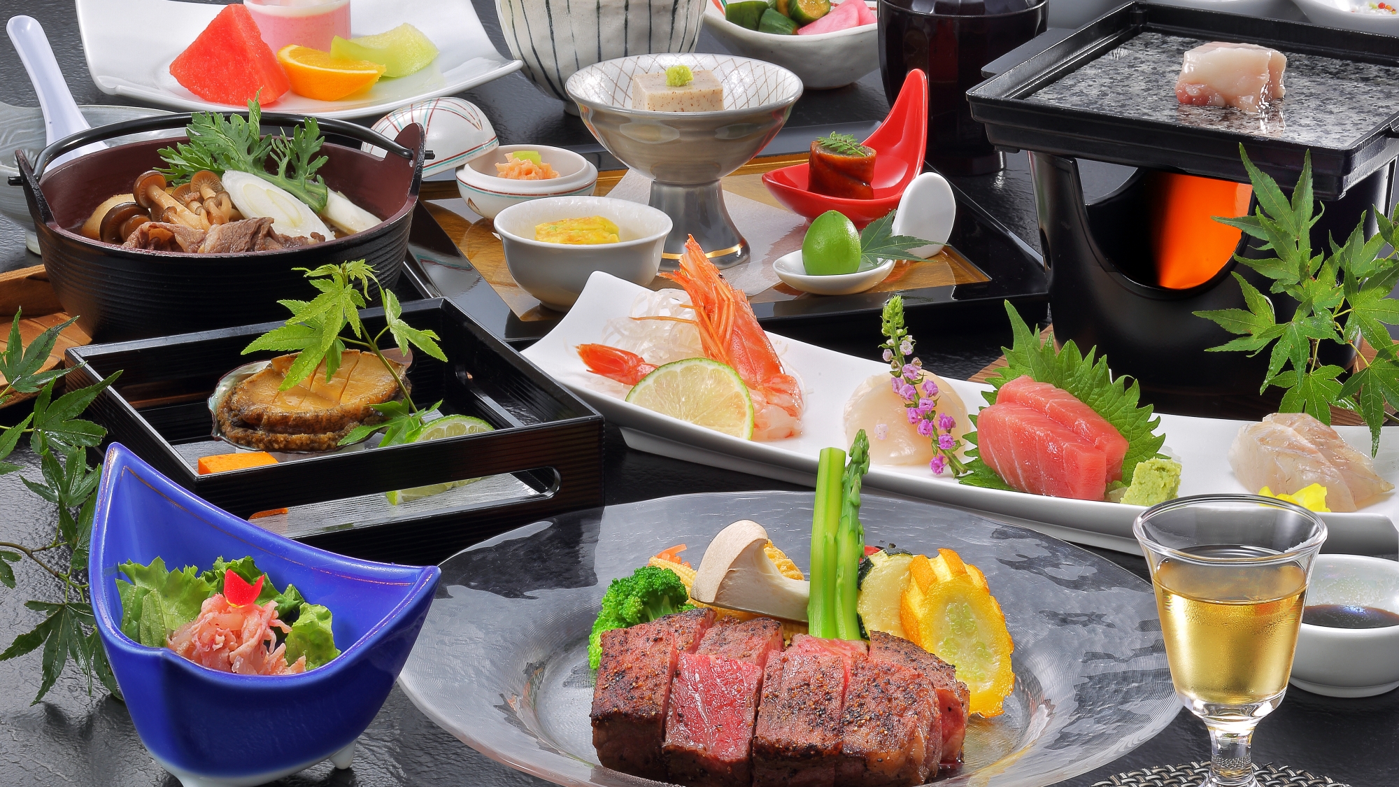 *【お食事例】米沢牛ステーキプラン♪料理長厳選の食材とともにお楽しみください♪