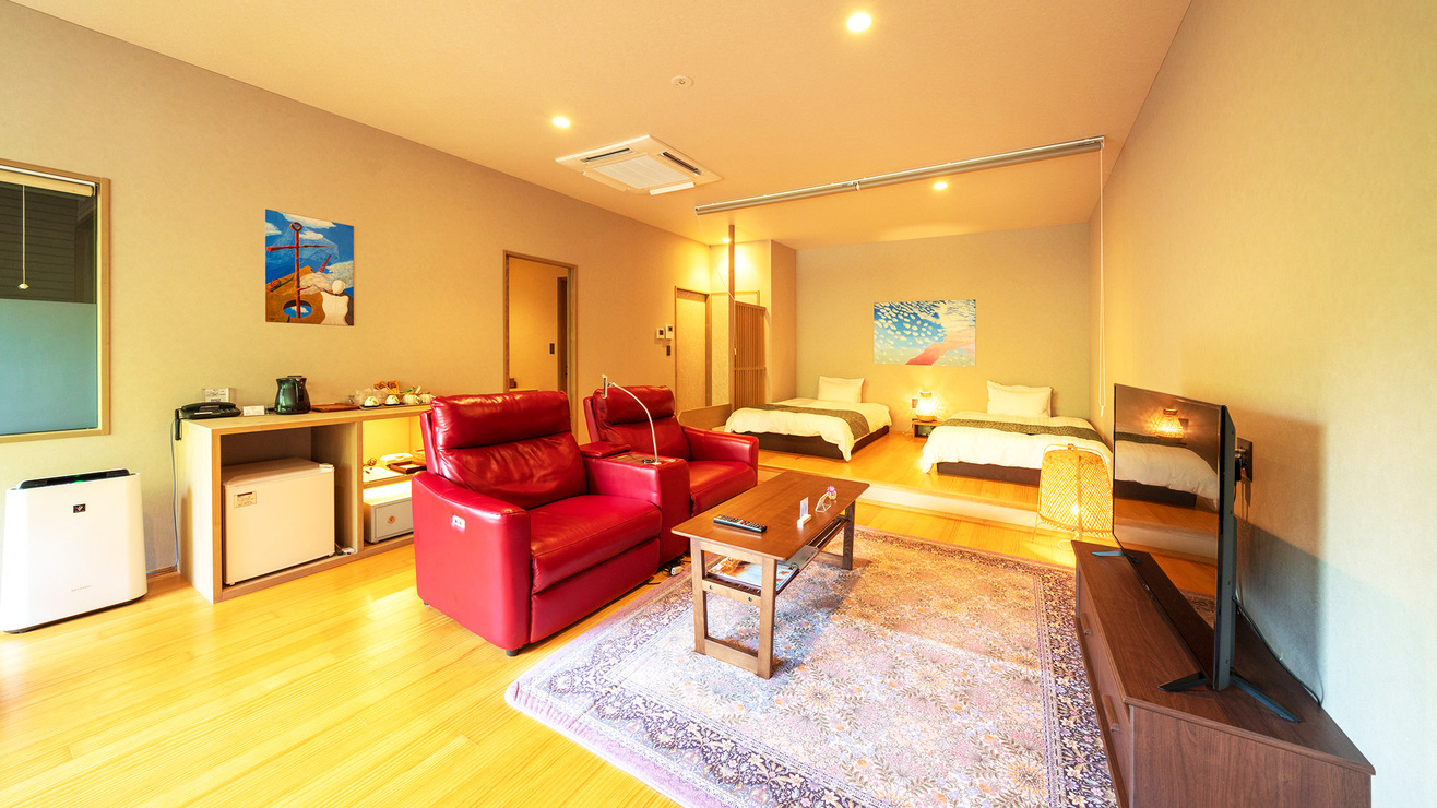 【TypeD】内風呂付客室。2階からの眺めの良さと開放感をご堪能ください。