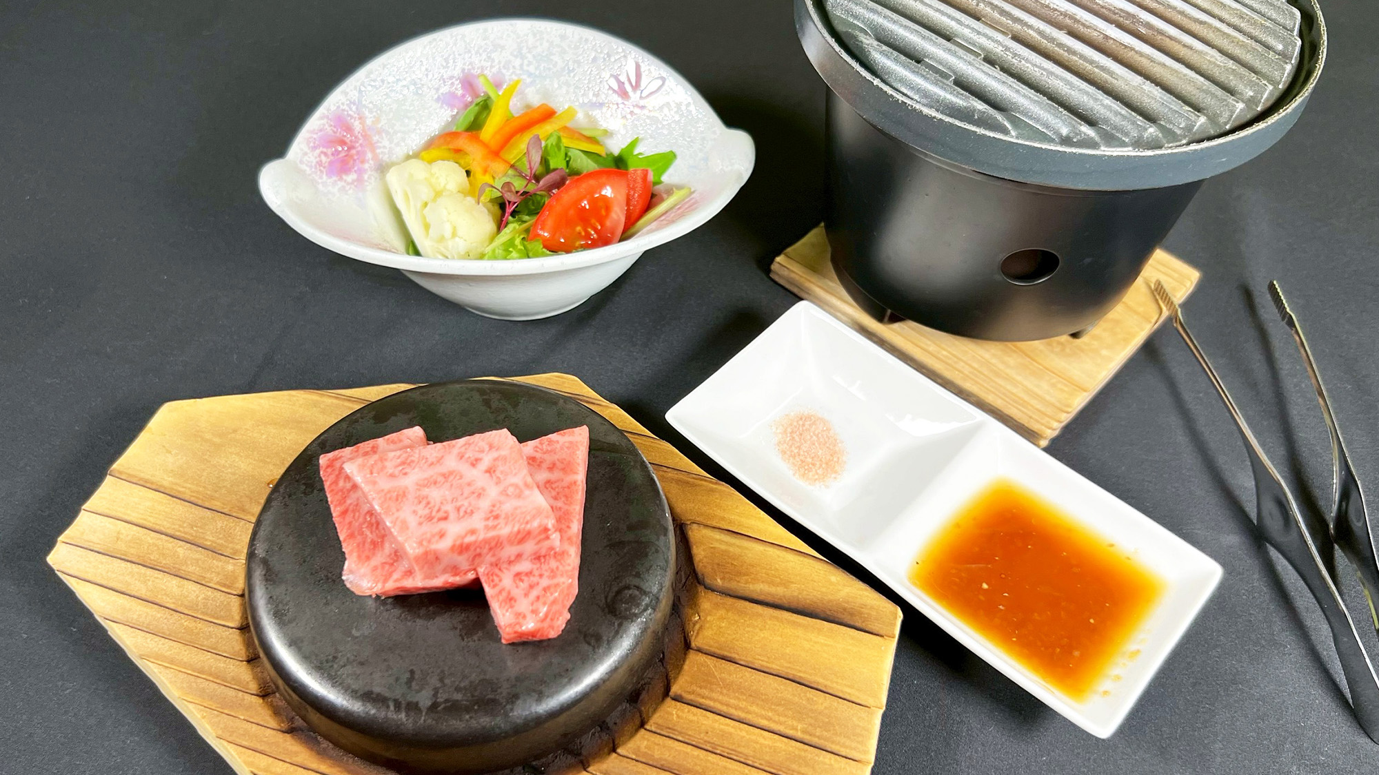 台物一例：鹿児島県産黒毛和牛みすじ鉄板焼き