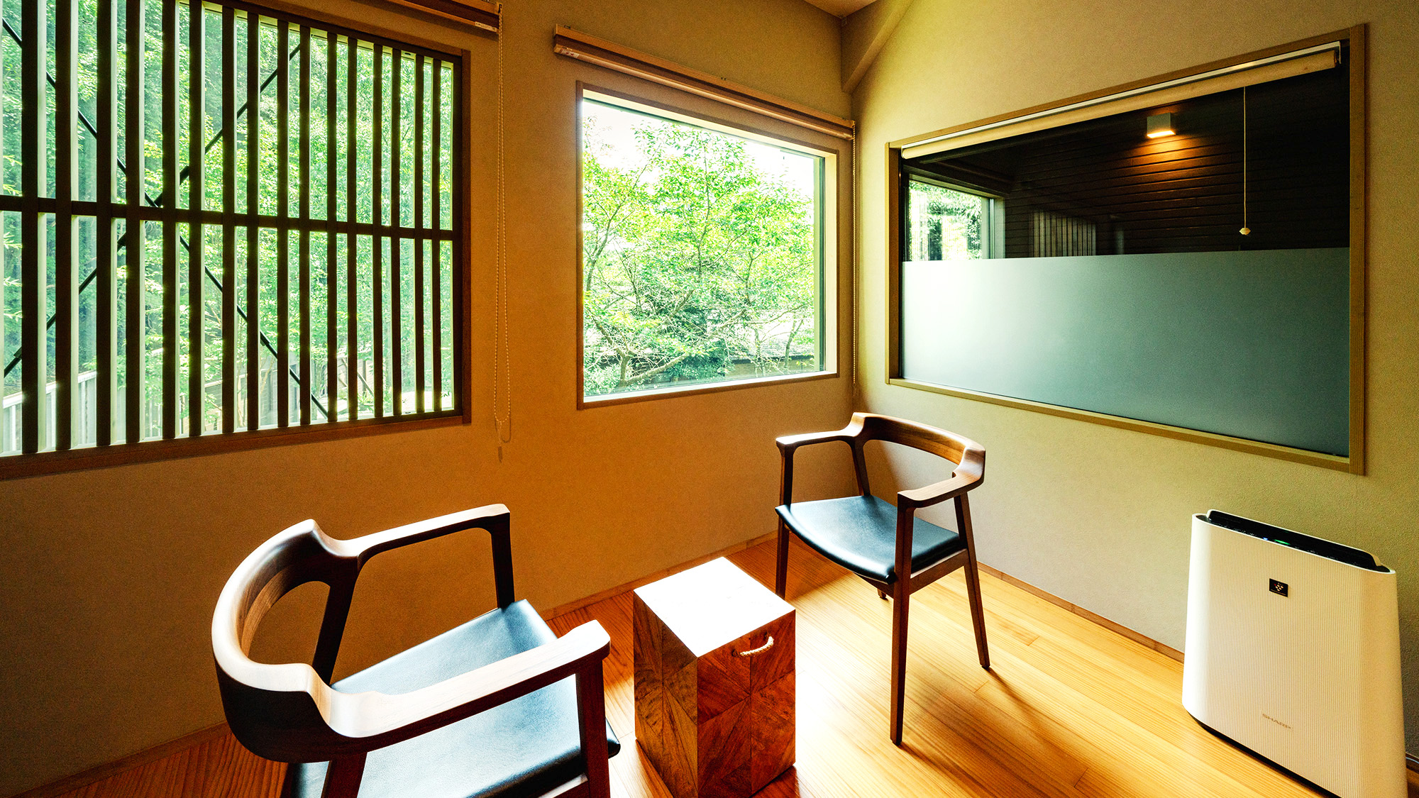 【TypeD】内風呂付客室。2階からの眺めの良さと開放感をご堪能ください。